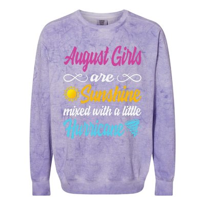 August Are Sunshine Mixed With A Little Hurricane Colorblast Crewneck Sweatshirt