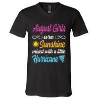 August Are Sunshine Mixed With A Little Hurricane V-Neck T-Shirt