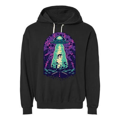 Alien Abduction Space Garment-Dyed Fleece Hoodie