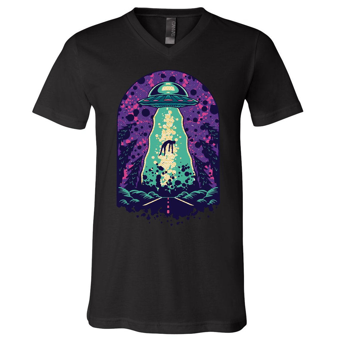 Alien Abduction Space V-Neck T-Shirt