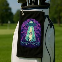 Alien Abduction Space Golf Towel