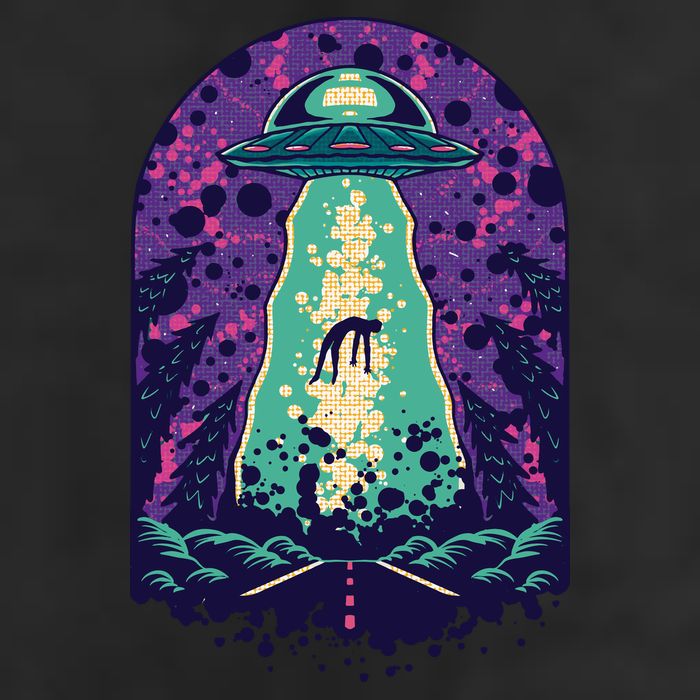 Alien Abduction Space Golf Towel