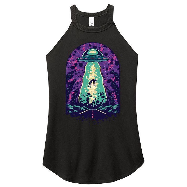 Alien Abduction Space Women's Perfect Tri Rocker Tank
