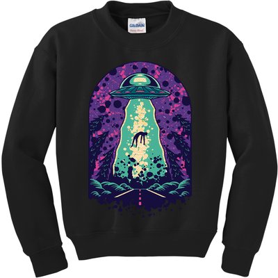 Alien Abduction Space Kids Sweatshirt
