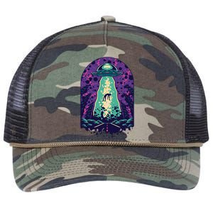 Alien Abduction Space Retro Rope Trucker Hat Cap