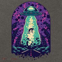 Alien Abduction Space Cotton Canvas Backpack