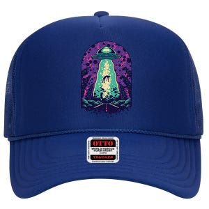 Alien Abduction Space High Crown Mesh Back Trucker Hat