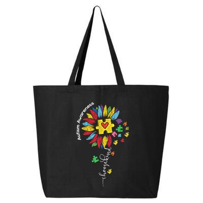 Autism Awareness Sunflower Choose Kind Autistic Mom Gift 25L Jumbo Tote