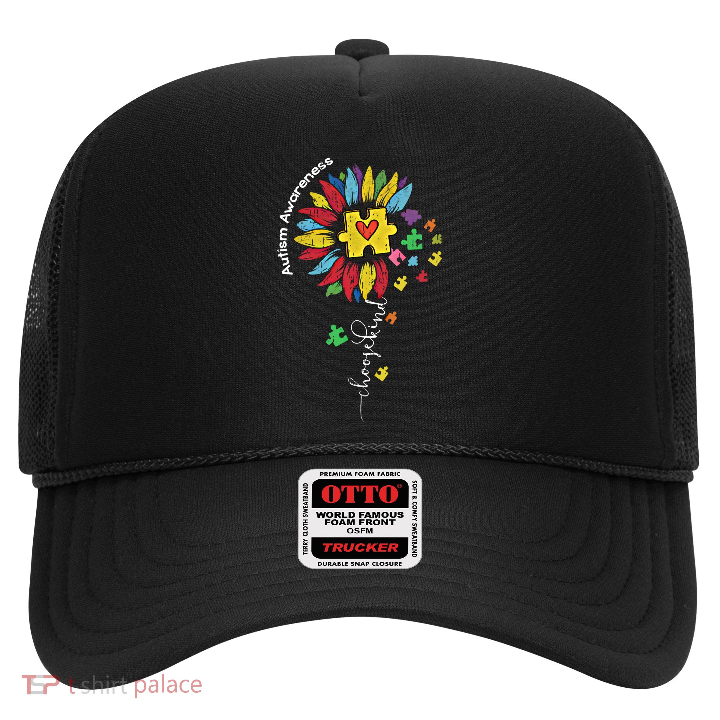 Autism Awareness Sunflower Choose Kind Autistic Mom Gift Trucker Hat