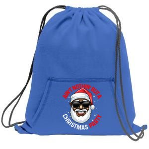 African American Santa Claus Christmas Pajama Gift Gift Sweatshirt Cinch Pack Bag