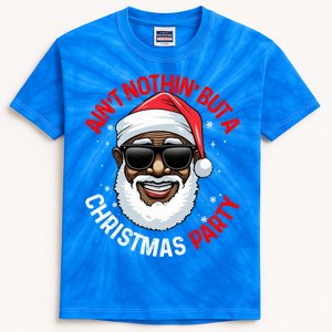 African American Santa Claus Christmas Pajama Gift Gift Kids Tie-Dye T-Shirt