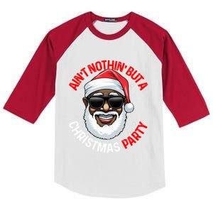 African American Santa Claus Christmas Pajama Gift Gift Kids Colorblock Raglan Jersey