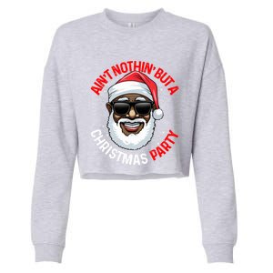 African American Santa Claus Christmas Pajama Gift Gift Cropped Pullover Crew