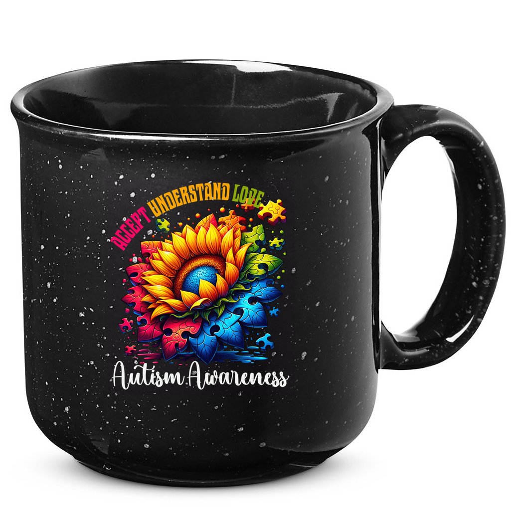 Autism Awareness Sunflower Autism Sunflower 15oz Campfire Ceramic Mug