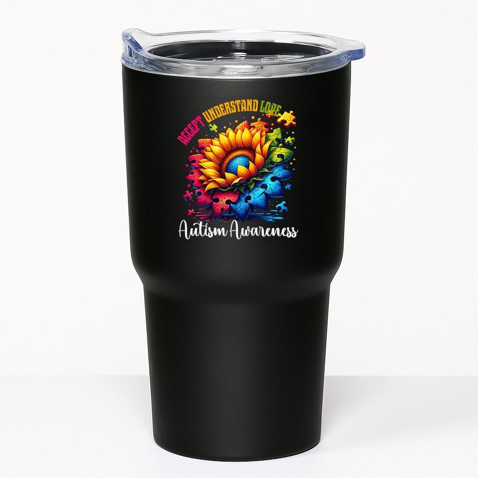 Autism Awareness Sunflower Autism Sunflower Tumbler