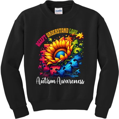 Autism Awareness Sunflower Autism Sunflower Kids Sweatshirt