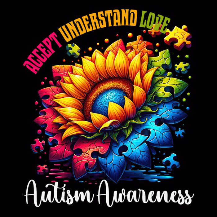 Autism Awareness Sunflower Autism Sunflower Zip Tote Bag