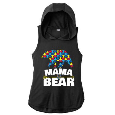 Autism Awareness S Aspergers Mama Bear Mom Gift Cool Gift Ladies PosiCharge Tri-Blend Wicking Draft Hoodie Tank