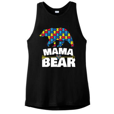 Autism Awareness S Aspergers Mama Bear Mom Gift Cool Gift Ladies PosiCharge Tri-Blend Wicking Tank