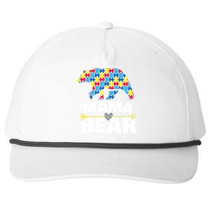 Autism Awareness S Aspergers Mama Bear Mom Gift Cool Gift Snapback Five-Panel Rope Hat