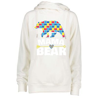 Autism Awareness S Aspergers Mama Bear Mom Gift Cool Gift Womens Funnel Neck Pullover Hood