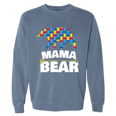 Autism Awareness S Aspergers Mama Bear Mom Gift Cool Gift Garment-Dyed Sweatshirt