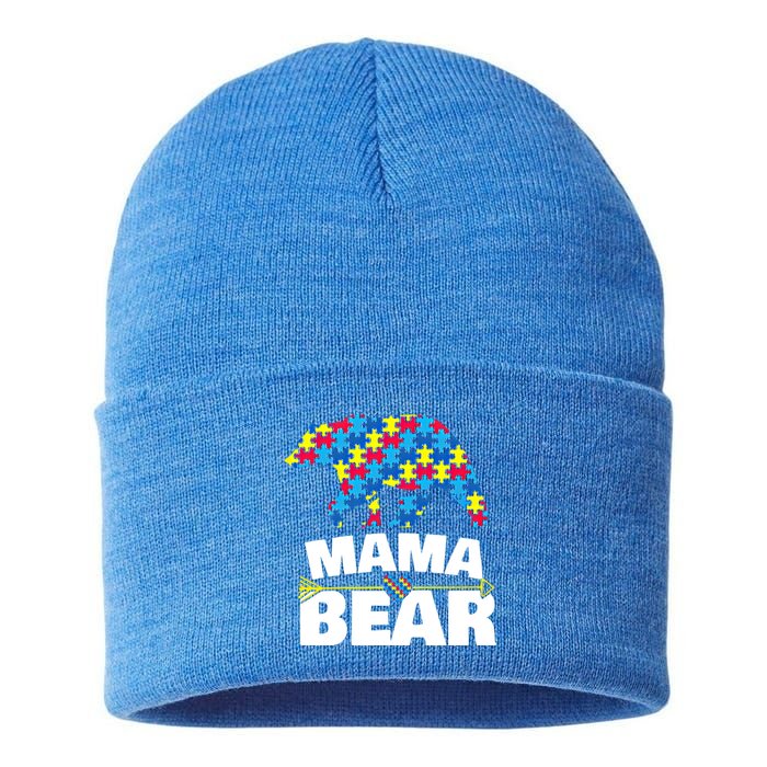 Autism Awareness S Aspergers Mama Bear Mom Gift Cool Gift Sustainable Knit Beanie