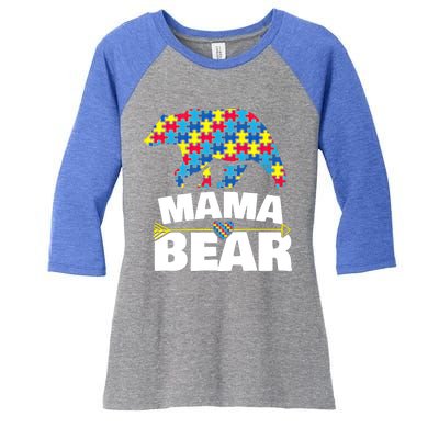 Autism Awareness S Aspergers Mama Bear Mom Gift Cool Gift Women's Tri-Blend 3/4-Sleeve Raglan Shirt