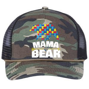 Autism Awareness S Aspergers Mama Bear Mom Gift Cool Gift Retro Rope Trucker Hat Cap