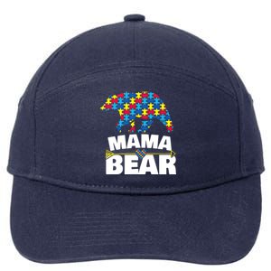 Autism Awareness S Aspergers Mama Bear Mom Gift Cool Gift 7-Panel Snapback Hat