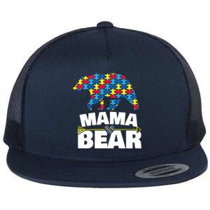 Autism Awareness S Aspergers Mama Bear Mom Gift Cool Gift Flat Bill Trucker Hat