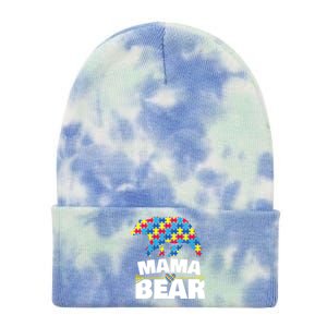 Autism Awareness S Aspergers Mama Bear Mom Gift Cool Gift Tie Dye 12in Knit Beanie