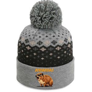 Awawa! Angry Screaming Hyrax Meme Retro The Baniff Cuffed Pom Beanie