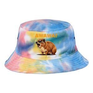 Awawa! Angry Screaming Hyrax Meme Retro Tie Dye Newport Bucket Hat