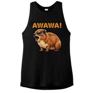 Awawa! Angry Screaming Hyrax Meme Retro Ladies PosiCharge Tri-Blend Wicking Tank