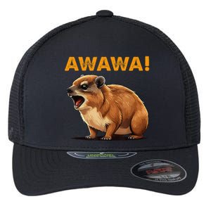 Awawa! Angry Screaming Hyrax Meme Retro Flexfit Unipanel Trucker Cap