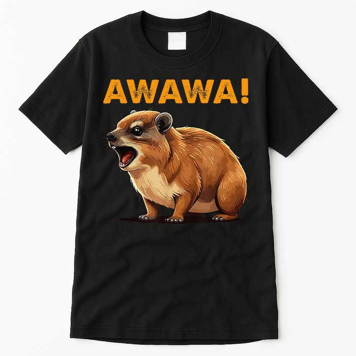 Awawa! Angry Screaming Hyrax Meme Retro Tall T-Shirt