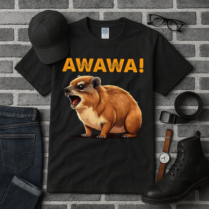 Awawa! Angry Screaming Hyrax Meme Retro Tall T-Shirt