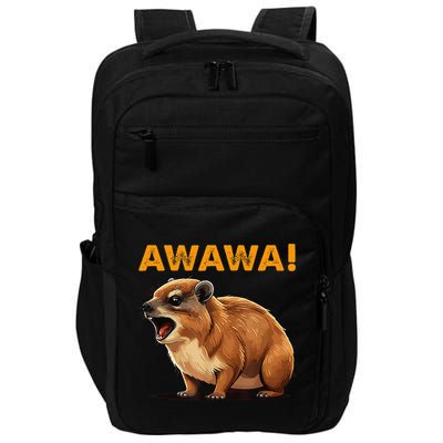 Awawa! Angry Screaming Hyrax Meme Retro Impact Tech Backpack