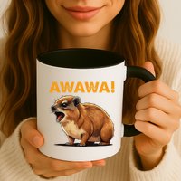 Awawa! Angry Screaming Hyrax Meme Retro Mug