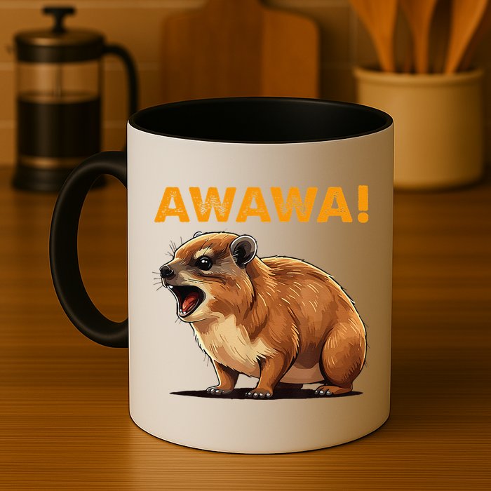 Awawa! Angry Screaming Hyrax Meme Retro Mug