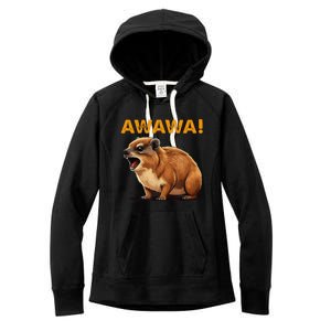 Awawa! Angry Screaming Hyrax Meme Retro Women's Fleece Hoodie