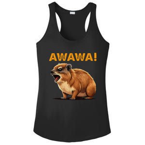 Awawa! Angry Screaming Hyrax Meme Retro Ladies PosiCharge Competitor Racerback Tank