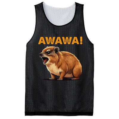 Awawa! Angry Screaming Hyrax Meme Retro Mesh Reversible Basketball Jersey Tank