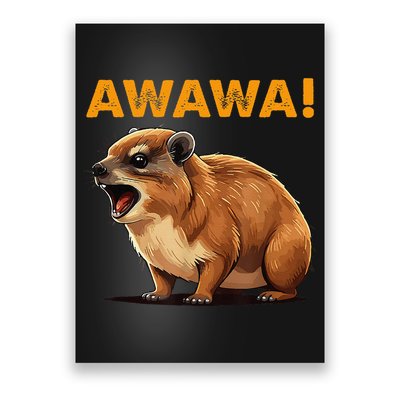 Awawa! Angry Screaming Hyrax Meme Retro Poster