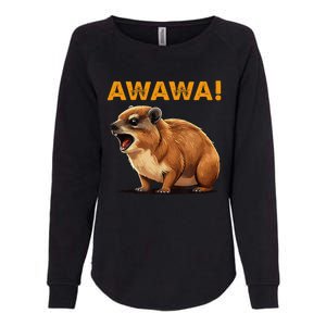 Awawa! Angry Screaming Hyrax Meme Retro Womens California Wash Sweatshirt