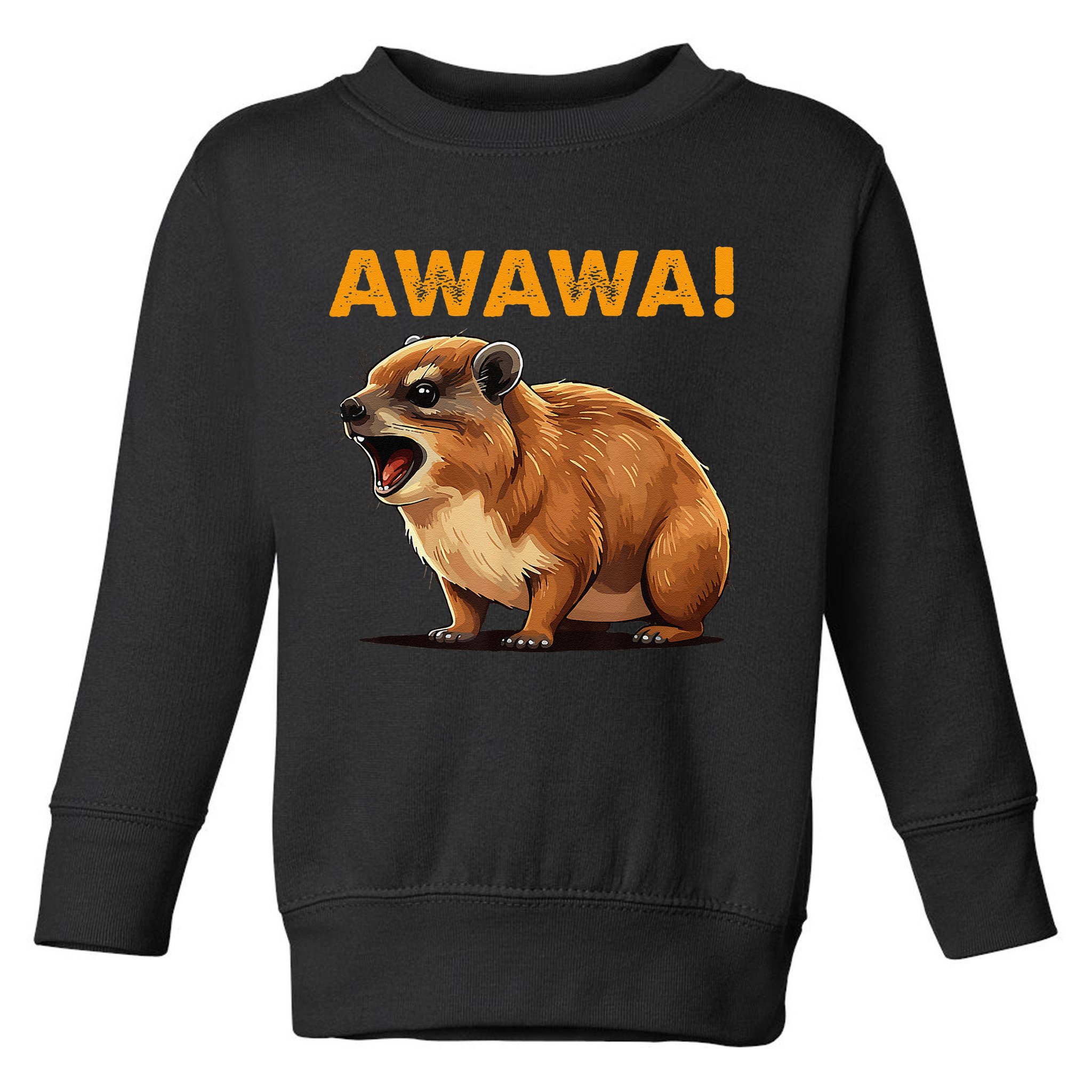 Awawa! Angry Screaming Hyrax Meme Retro Toddler Sweatshirt