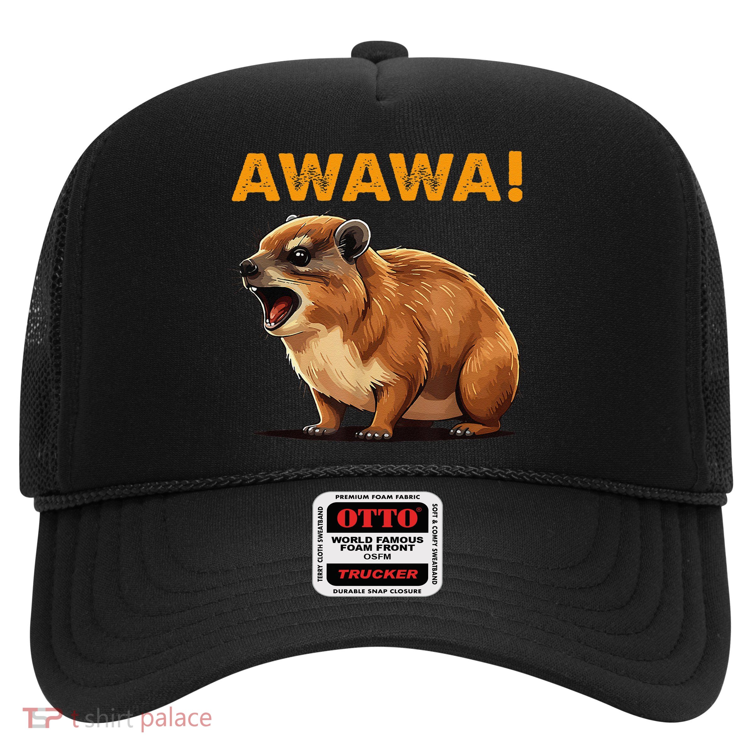 Awawa! Angry Screaming Hyrax Meme Retro Trucker Hat