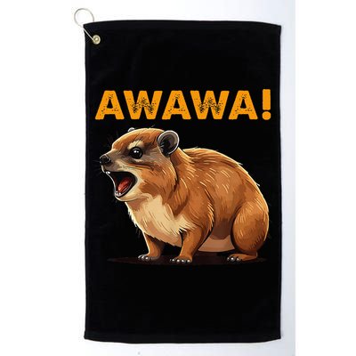 Awawa! Angry Screaming Hyrax Meme Retro Golf Towel