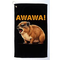 Awawa! Angry Screaming Hyrax Meme Retro Golf Towel